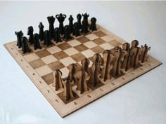 Wooden Engraved Chess Board Laser Cutting CDR File