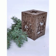 Wooden Engraved Lamp Box CDR Vectors File