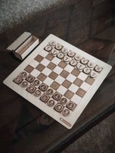 Wooden Engraved Laser Cut Chess Board CDR File