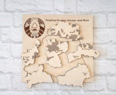 Wooden Engraved Map Puzzle Free Vector CDR File
