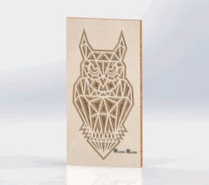 Wooden Engraved Owl CDR Vectors File