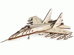 Wooden Fighter SU-30 Model Toy Laser Cut Free CDR File