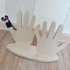 Wooden Finger Puppet Decorative Stand Free Vectors File for Laser Cutting