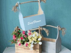 Wooden Flower Boxes Basket for Flowers Free Vector CDR File