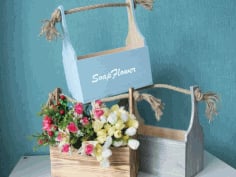 Wooden Flower Boxes Basket for Flowers Laser Cut CDR File