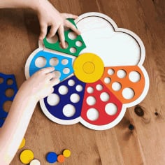 Wooden Flower Toddler Shape Sorter Preschool Puzzle Toy Free Vector CDR File