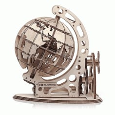 Wooden Globe 3D Model CDR Vectors File