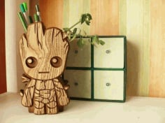 Wooden Groot Box CNC Cut File Free DXF File