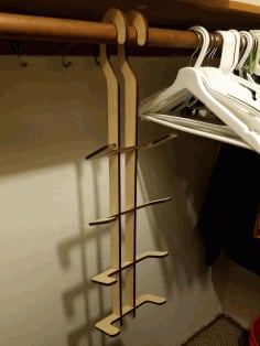 Wooden Hanging Shoe Rack CDR Vectors File