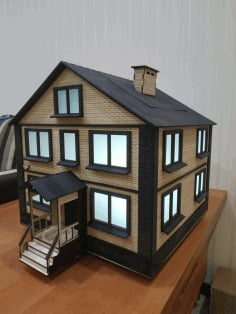 Wooden House Model Laser Cut Free CDR File