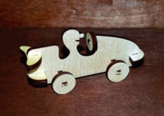 Wooden Mini Car Toy Laser Cut Puzzle CDR File