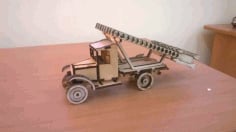 Wooden Mini Truck Toy Laser Cut 3D Puzzle Free Vector CDR File