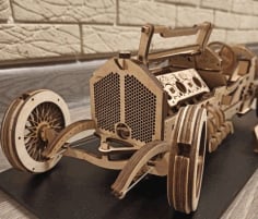 Wooden Mini Vintage Car CDR File