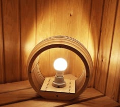 Wooden Night Lamp, Table Lamp Vector CDR File