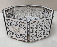 Wooden Octagon Box Storage Case Decorative Packaging Box Laser Cut CDR File