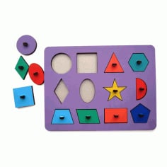 Wooden Peg Puzzle Toy For Montessori Kids Design 01 Laser Cut CDR File