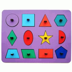Wooden Peg Puzzle Toy For Montessori Kids Laser Cut CDR File