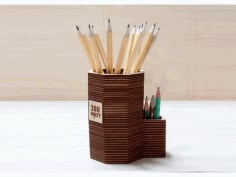 Wooden Pencil Stand CNC Laser Cutting Free CDR File