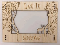 Wooden Photo Frame Jungle Theme Laser Cutting Template DXF File