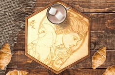 Wooden Photo Tray Laser Cut Engraving Design Free Vector CDR File