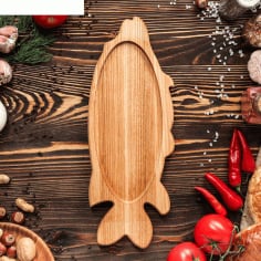 Wooden Platter Fish Style Tray CNC Scroll Saw Plans Free CDR Vectors File