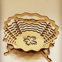 Wooden Puzzel Bowl Candy Basket DXF File for Laser Cutting
