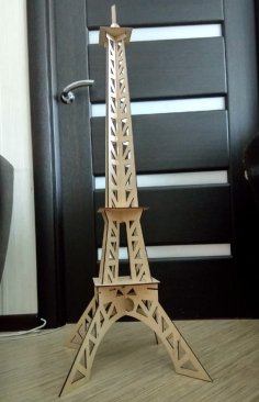 Wooden Puzzle Eiffel Tower Architecture 3D Model Design CDR File for Laser Cutting