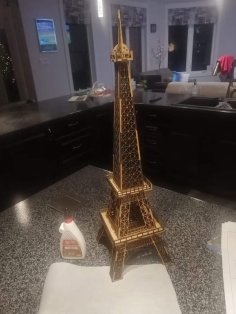 Wooden Puzzle Eiffel Tower Model 3D Architectural Design Eiffel Tower Laser Cut SVG CDR File
