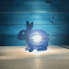 Wooden Rabbit Night Light Bunny Lamp Laser Cutting Free CDR Vectors File