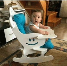Wooden Rocking Baby Chair Laser Cutting DXF File