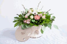 Wooden Round Flower Box With Lid 4mm Laser Cut CDR File