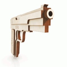 Wooden Rubber Band Gun Tula Tokarev TT Pistol Rezinkostrel 02 Laser Cut CDR File