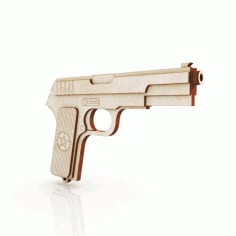Wooden Rubber Band Gun Tula Tokarev TT Pistol Rezinkostrel 03 Laser Cut CDR File