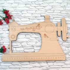 Wooden Sewing Machine Board Measurement Scale CDR File