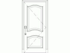 Wooden Single Door Design CNC Laser Cut DXF File
