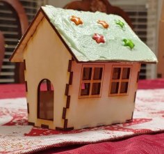 Wooden Small House Doll House Bird House Model Free Laser Cut File