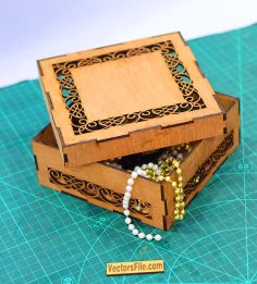 Wooden Square Box Jewelry Box Makeup Box Gift Box Laser Cut 3mm DXF and CDR File