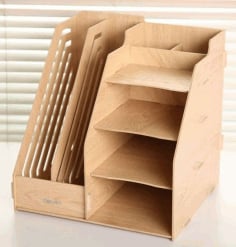 Wooden Stationery Document Organizer CNC Laser Cutting CDR File