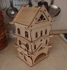 Wooden Tea House Puzzle CNC File Free CDR File