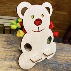 Wooden Teddy Bear Mobile Stand SVG File for Laser Cutting