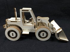 Wooden Toy Bulldozer Laser Cut DXF File