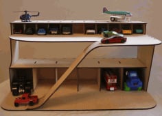 Wooden Toy Garage Cars Parking Free CDR File