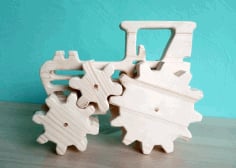 Wooden Tractor Toy Laser Cut Free CDR File