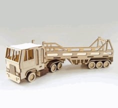 Wooden Truck and Trailer Laser Cutting Project CDR File
