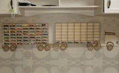 Wooden Truck Toy Car Storage Shelf 3mm CNC CDR File