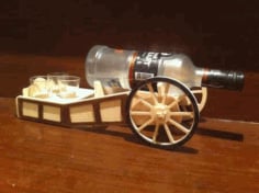 Wooden Wine Rack Minibar Cart Laser Cut Vector