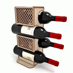 Wooden Wine Rack Wine Holder Wine Bottle Stand Display Stand Laser Cut CDR File