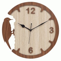 Woodpecker Birds Wall Clock Room Wall Decorative Clock Vector File