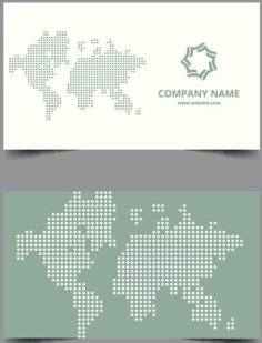 World Map Business Card Theme Free Vector