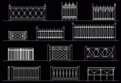 Wrought Iron Railings AutoCAD Drawing DWG File